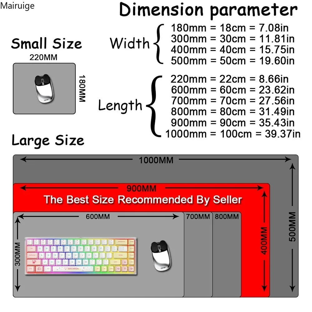 White cat and koi kawaii Mouse Pad large Desk Mat gaming mats rubber anti-slip Durable pc accessories keypad Extended mouse pads