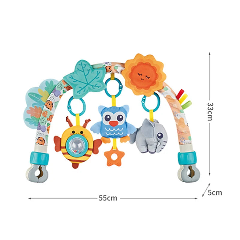 Baby Stroller Arch Mobile Adjustable Musical Cirb Mobile Toys Versatile Activity Toy Bar for Baby Bouncer Infant Car Seat Toys