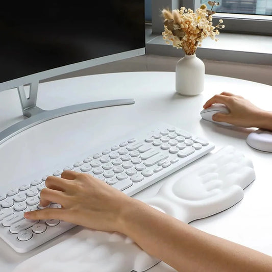 Keyboard Mouse Wrist Rest Angel Wing Memory Foam Mouse Wrist Rest Support Ergonomic Non-Slip For Office Gaming Computer Laptops