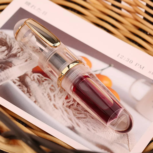 MAJOHN Q1 Mini Acrylic Fountain Pen Transparent Portable Ink Pen Iridium EF/F Nib Palm Short Writing Set Stationery