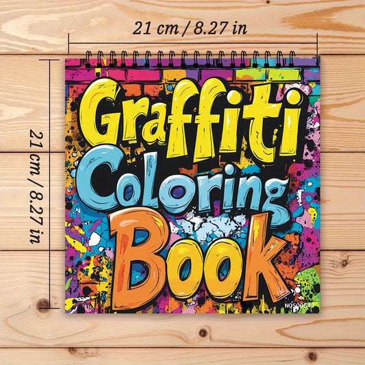 Adult Graffiti Coloring Book - 8.27×8.27 Inches, 22 Pages. Vibrant Street Art for Relaxation. Great Gift & Creativity Fans