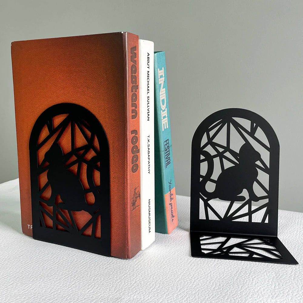 Black Cat Book Ends Bring Heavy Duty Metal Bookends Office Desktop Home for Book Lovers Office supplies Book rack