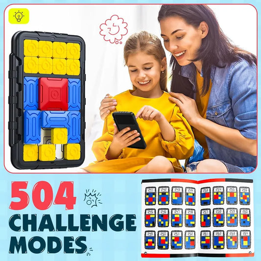 Huarong Road Slide Puzzle Games 500+ Challenges Brain Teaser Puzzle Toys for Kids Logical Thinking Educational Toy Birthday Gift