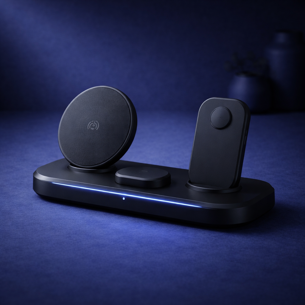 ChargeCore 3-in-1 Wireless Charging Station (Smart Dock System)