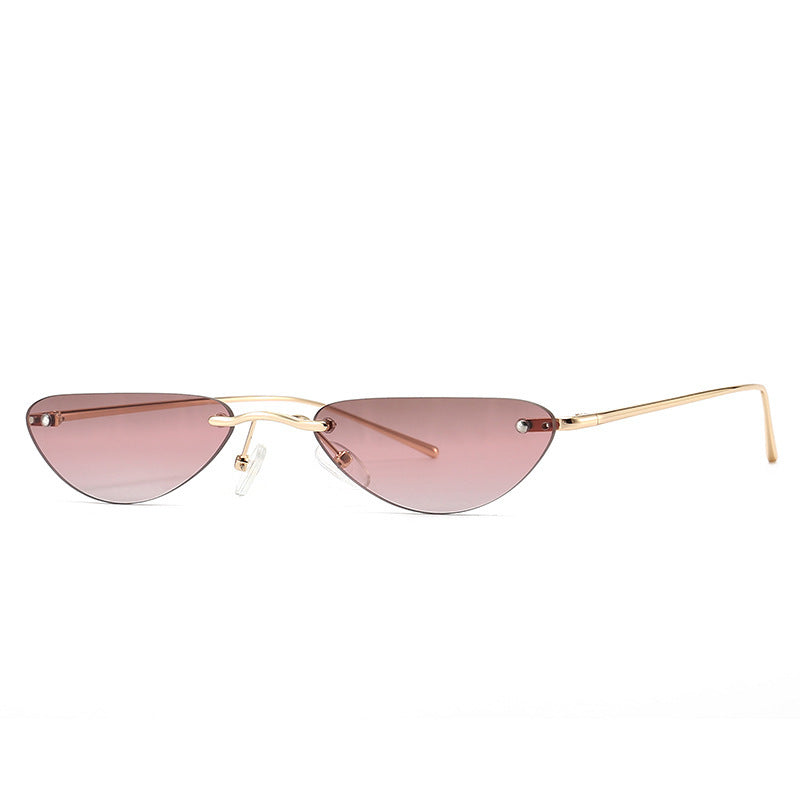 Cat Eye Narrow Sunglasses Modern Retro Temples