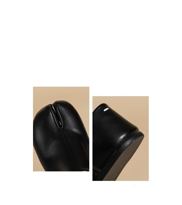 Vegetable Tanned Sheepskin Split Toe Shoes For Women