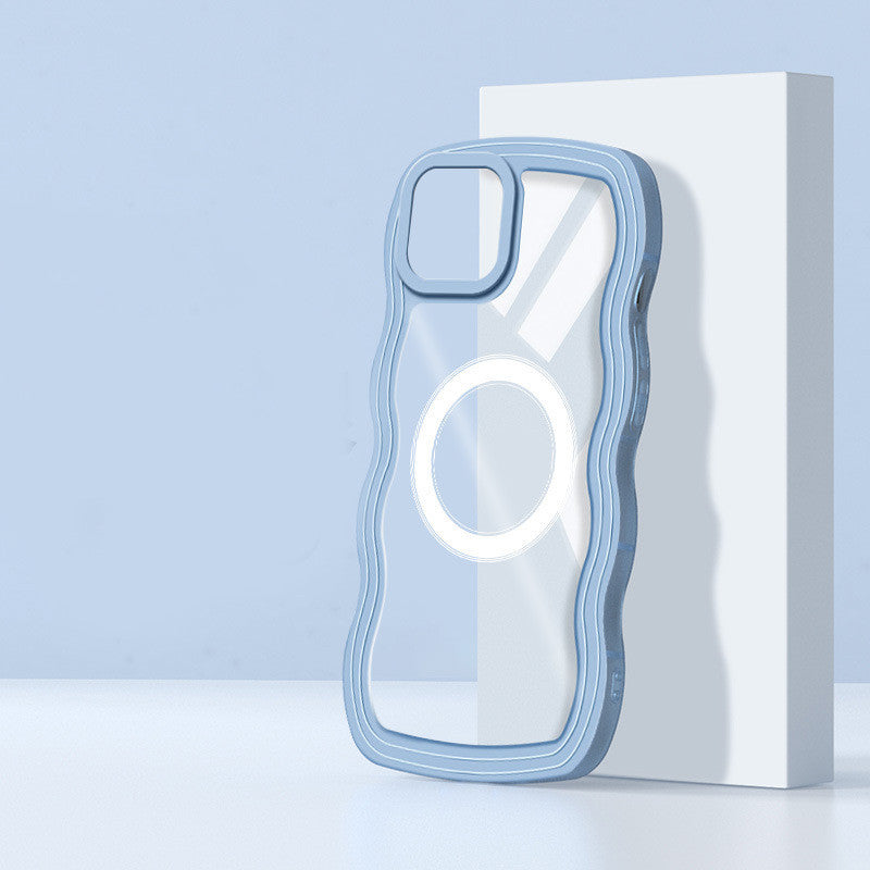 Two-in-one Wave Pattern Transparent Phone Case