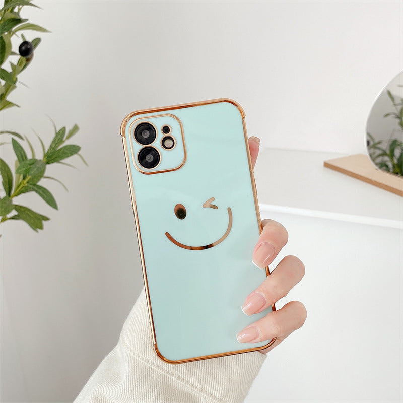 Electroplating Side Smile Glossy Silicone Phone Case