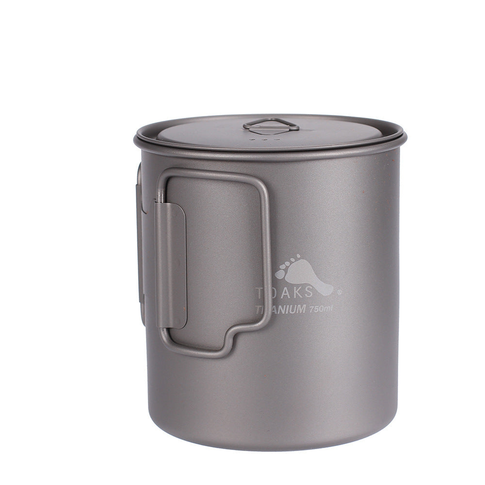 Pure Titanium Outdoor Cookware Water Cup Titanium Pot Single Pot Lightweight Non-toxic Titanium