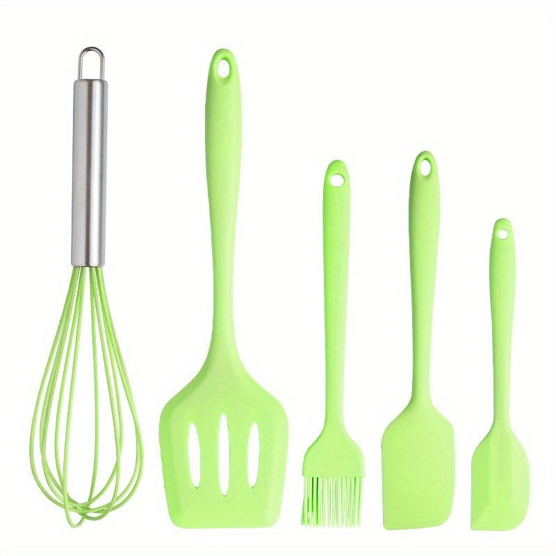Silicone Kitchenware Non-Stick Cookware Kitchen Utensils Set Spatula Shovel Egg Beaters Silicone Handle Cooking Tool Set