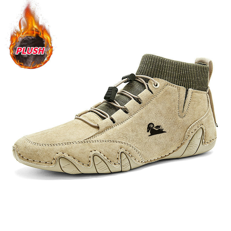 Fleece-lined Handmade Cotton Shoes Men