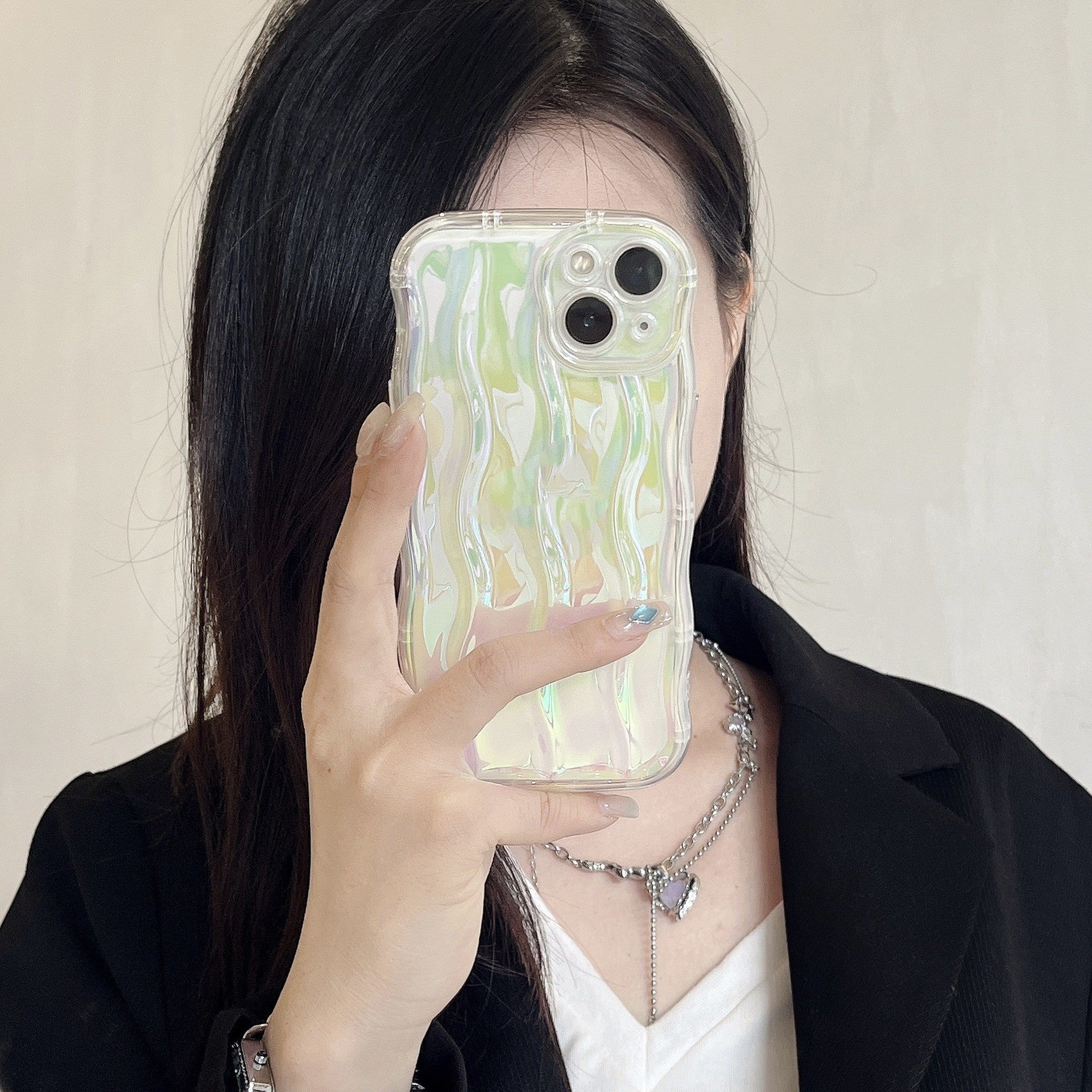 Laser Color Plated Wave Pattern Phone Case