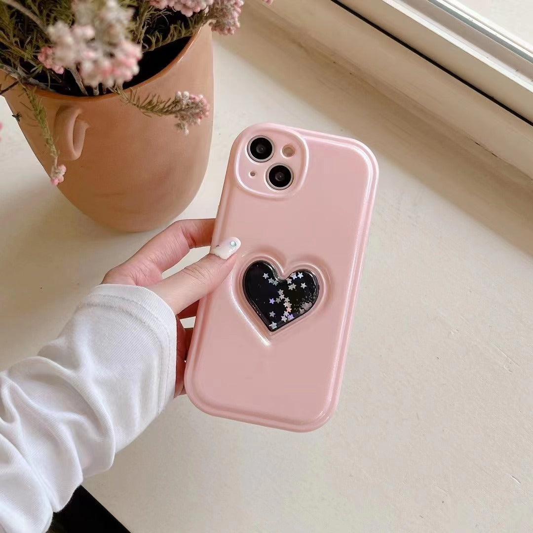 Three-dimensional Quicksand Phone Case Applicable Solid Color Girl