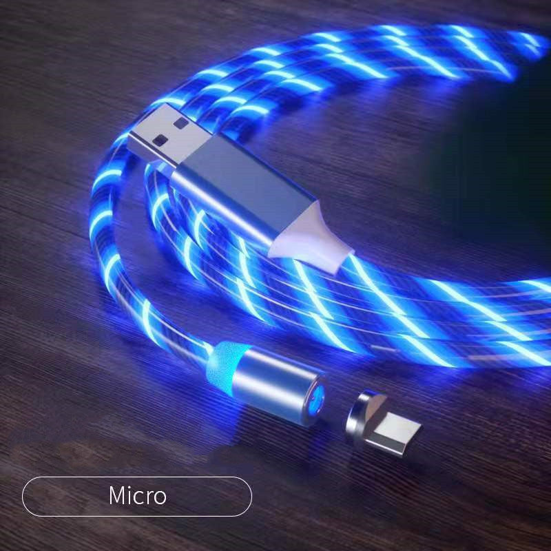 Mobile Phone Three-in-one Light-emitting Charging Streamer Magnetic Data Cable