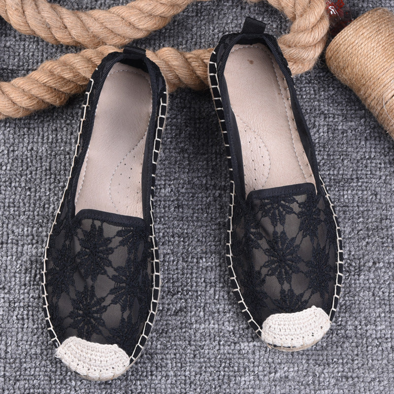 Thin Pumps Linen Fisherman Shoes For Women
