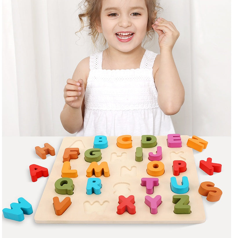 Wooden Colorful Digital Letters Cognitive Learning Toys