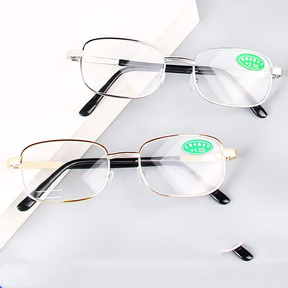 Full Frame Reading Glasses HD Crystal Stone Presbyopic Glasses