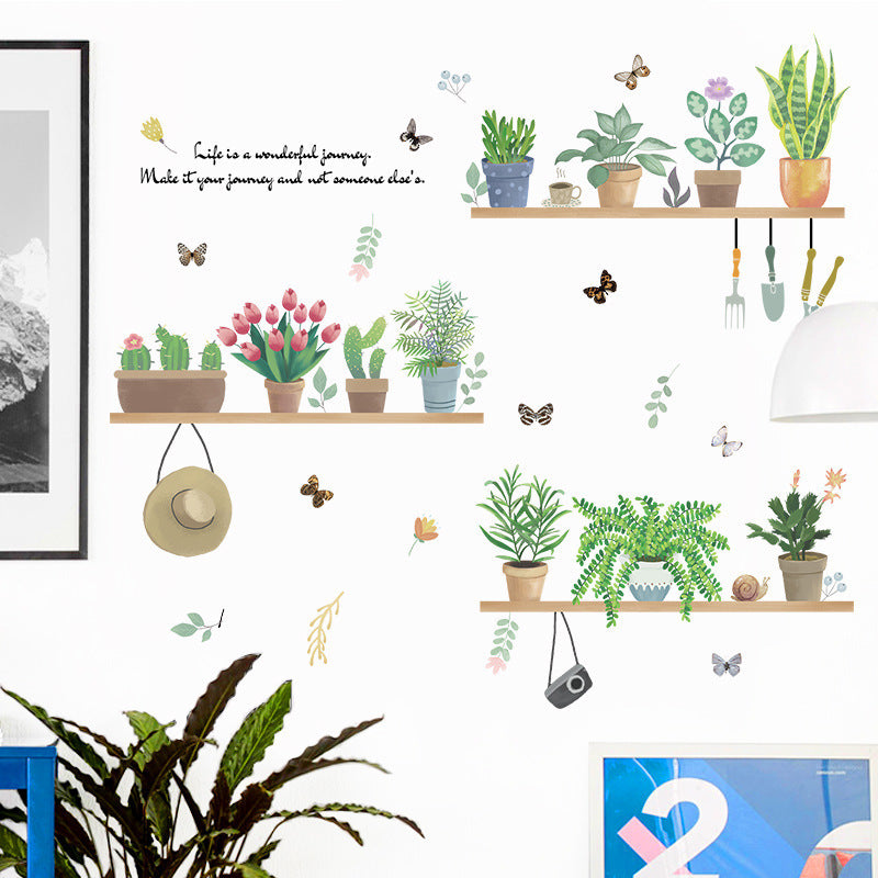 Plant Potted Wall Stickers Can Be Removed For Decoration