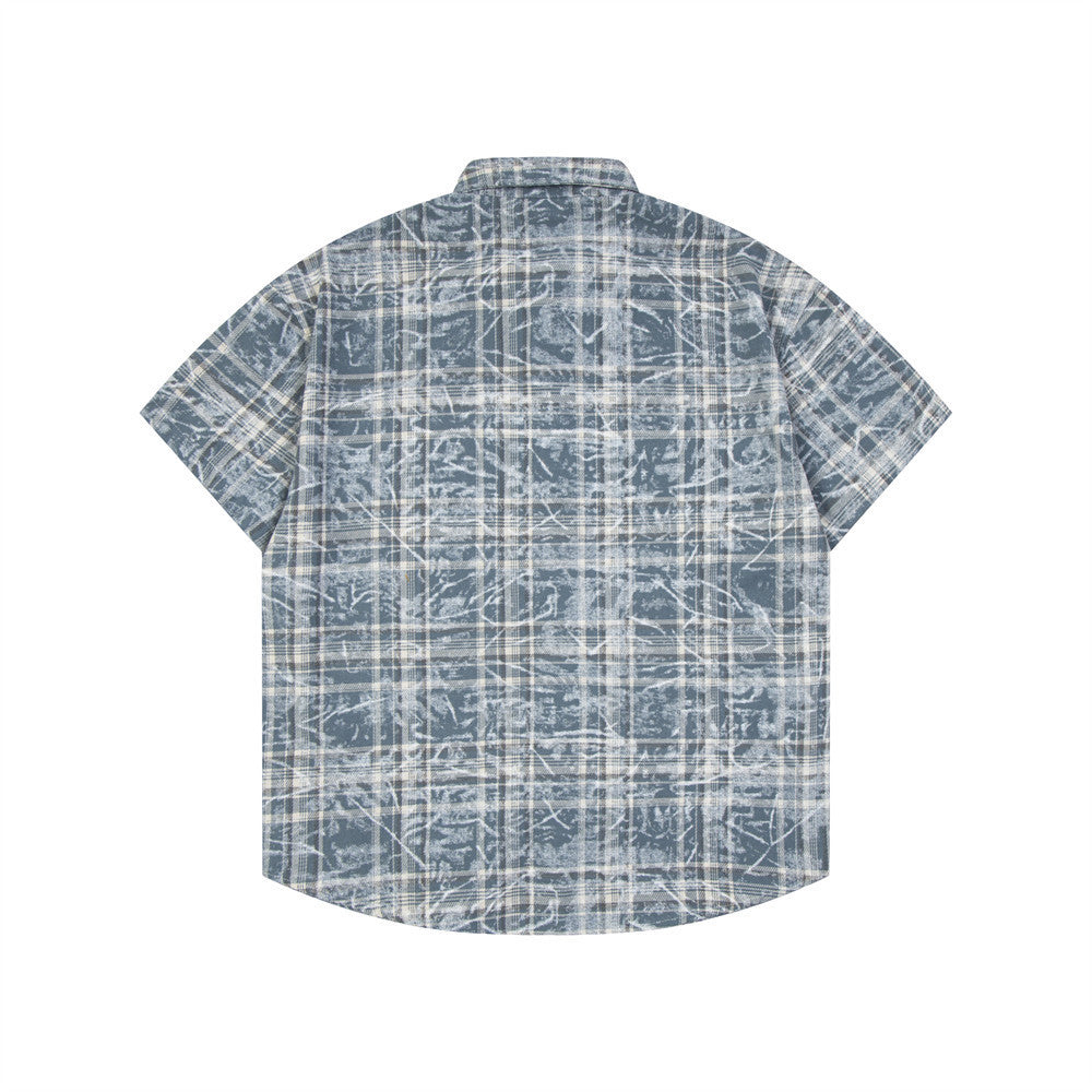 Fashion Personality Plaid Shirt Summer Men