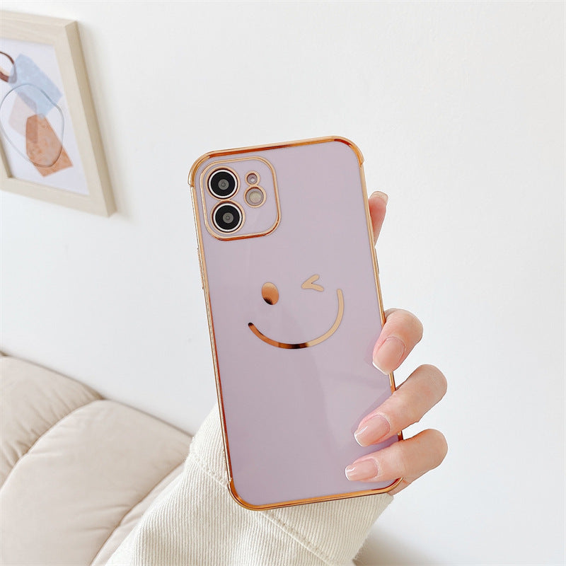 Electroplating Side Smile Glossy Silicone Phone Case