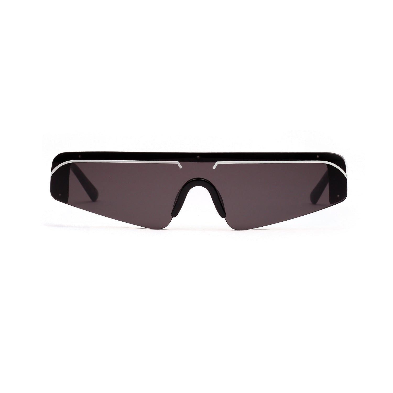 Rimless women's sunglasses with powder film