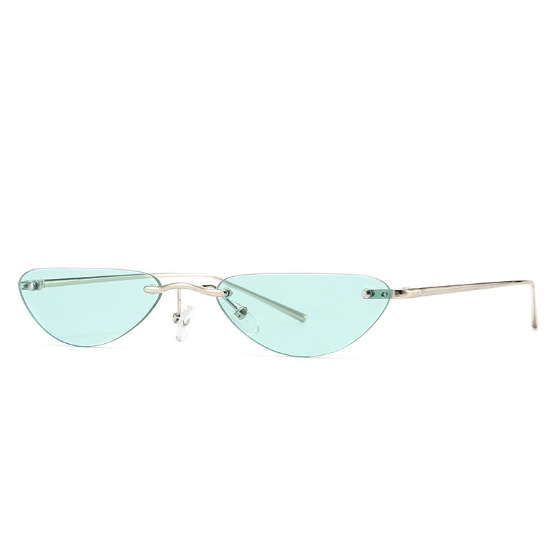 Cat Eye Narrow Sunglasses Modern Retro Temples