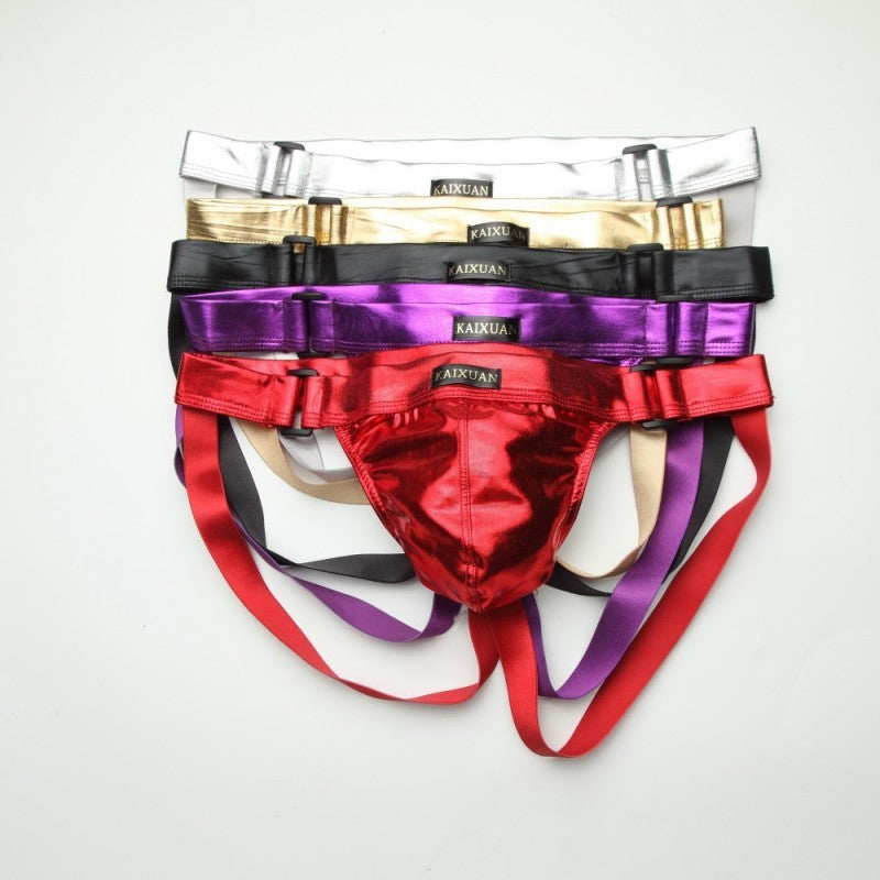 Men's Faux Leather Thong