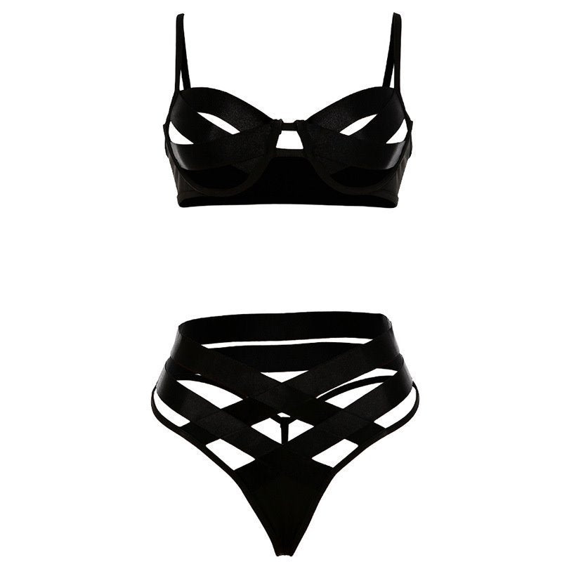 Thong three-point lace-up underwear sexy suit
