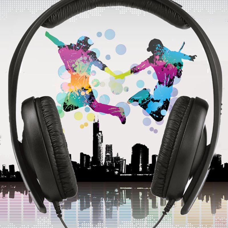 Head-Mounted Monitor Music Headphones Stereo