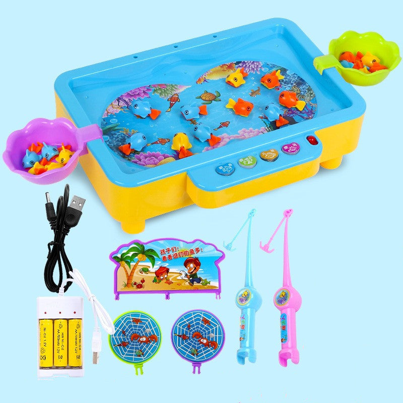 Electric magnetic fishing toy