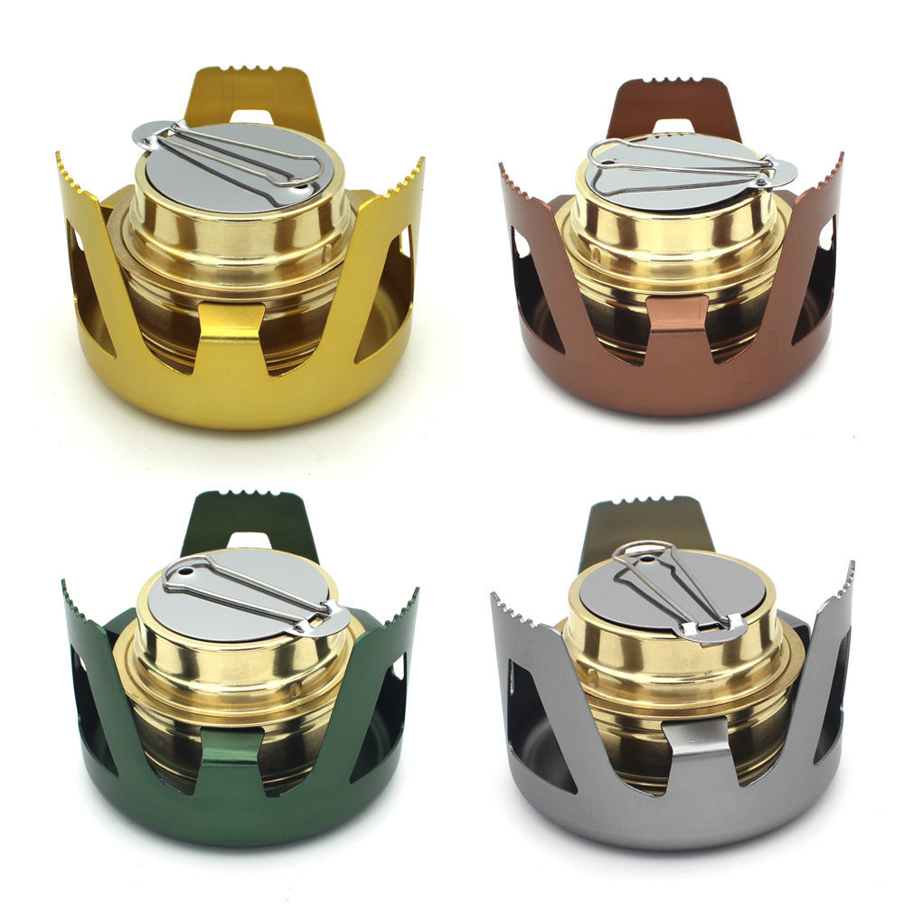 Portable Windproof Mini Hot Pot Cookware Liquid Alcohol Tea Stove