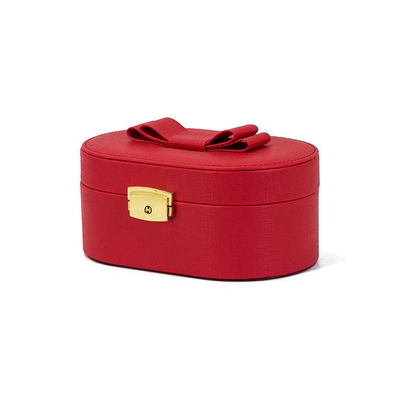 Portable Jewelry Storage Case With Mirrored Ring Necklace Bracelet Earrings Plate Little Girls Multi-function Jewellery Box