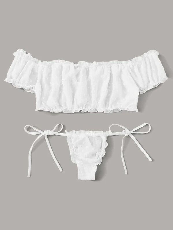 European and American Erotic Lingerie Sexy Women's Strapless Short Three-point Underwear