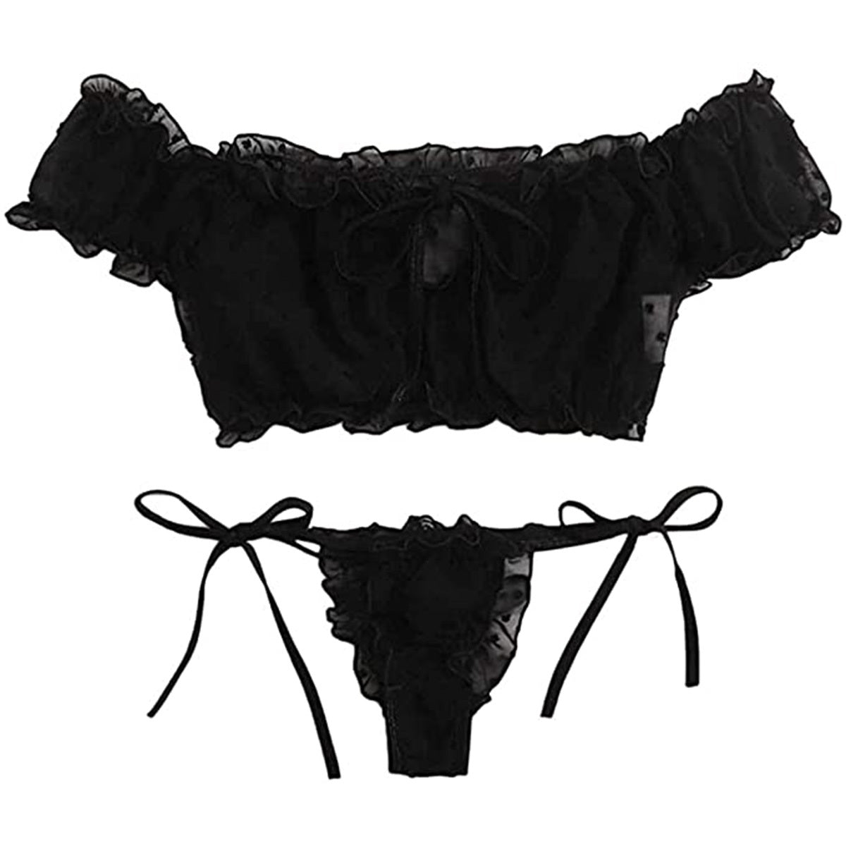 European and American Erotic Lingerie Sexy Women's Strapless Short Three-point Underwear