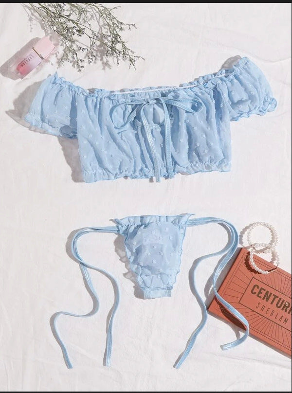 European and American Erotic Lingerie Sexy Women's Strapless Short Three-point Underwear