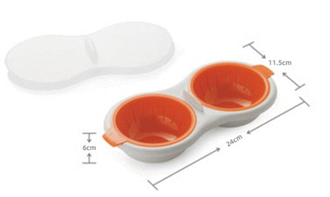 New Creative Egg Poacher Food Grade Cookware Double Cup Egg Boiler Steamed Egg Set
