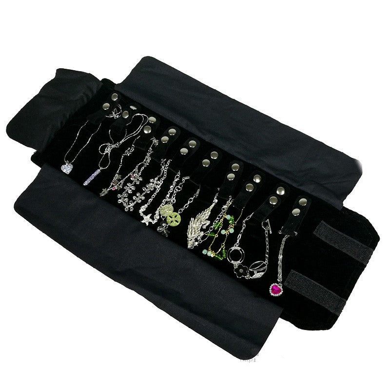 Ring Earrings Necklace Set Jewelry Roll Pack Jewelry Storage Bag Portable