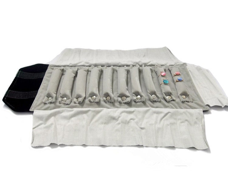 Ring Earrings Necklace Set Jewelry Roll Pack Jewelry Storage Bag Portable