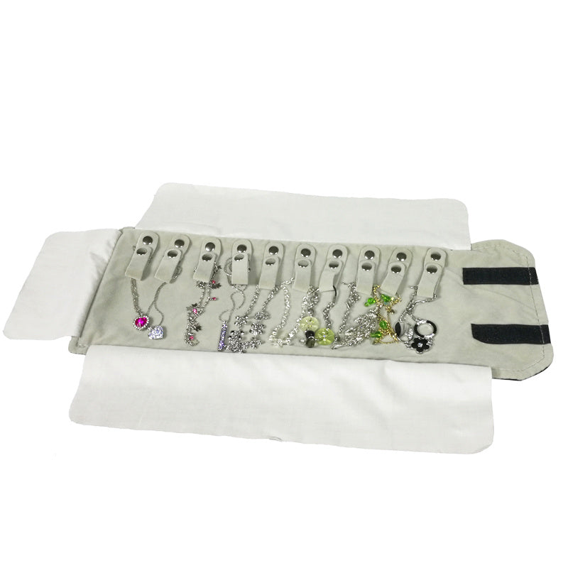 Ring Earrings Necklace Set Jewelry Roll Pack Jewelry Storage Bag Portable