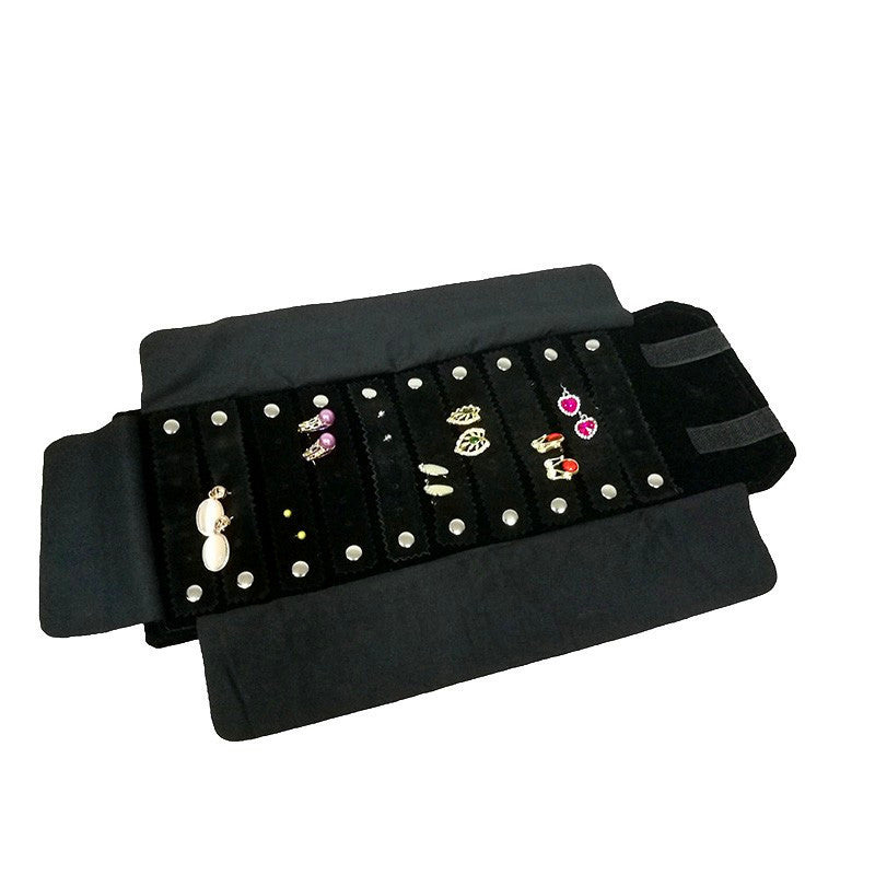Ring Earrings Necklace Set Jewelry Roll Pack Jewelry Storage Bag Portable