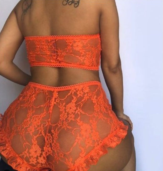 Eyelash Lace Three-Point Sexy Suit