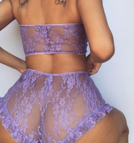 Eyelash Lace Three-Point Sexy Suit