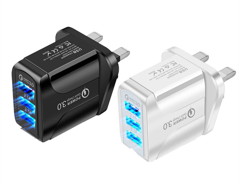 Fast Charge Mobile Phone Charger 3USB Smart European Standard American Standard British Standard 5V9V12V Multiport Travel Charger