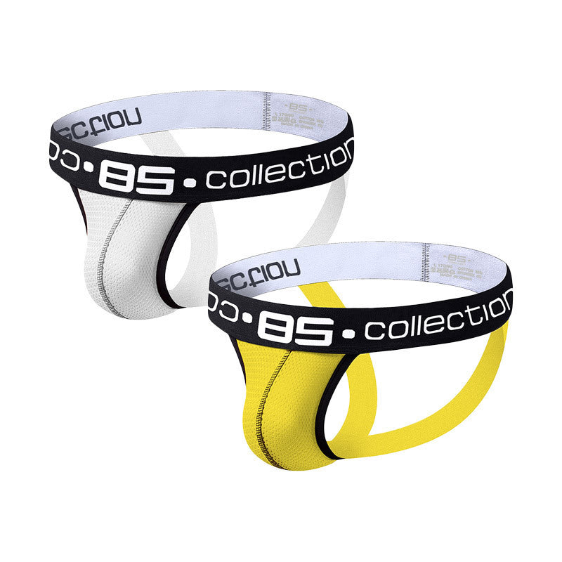 Men's European And American Print Seamless Cotton Low-waist Thong Gay Panties