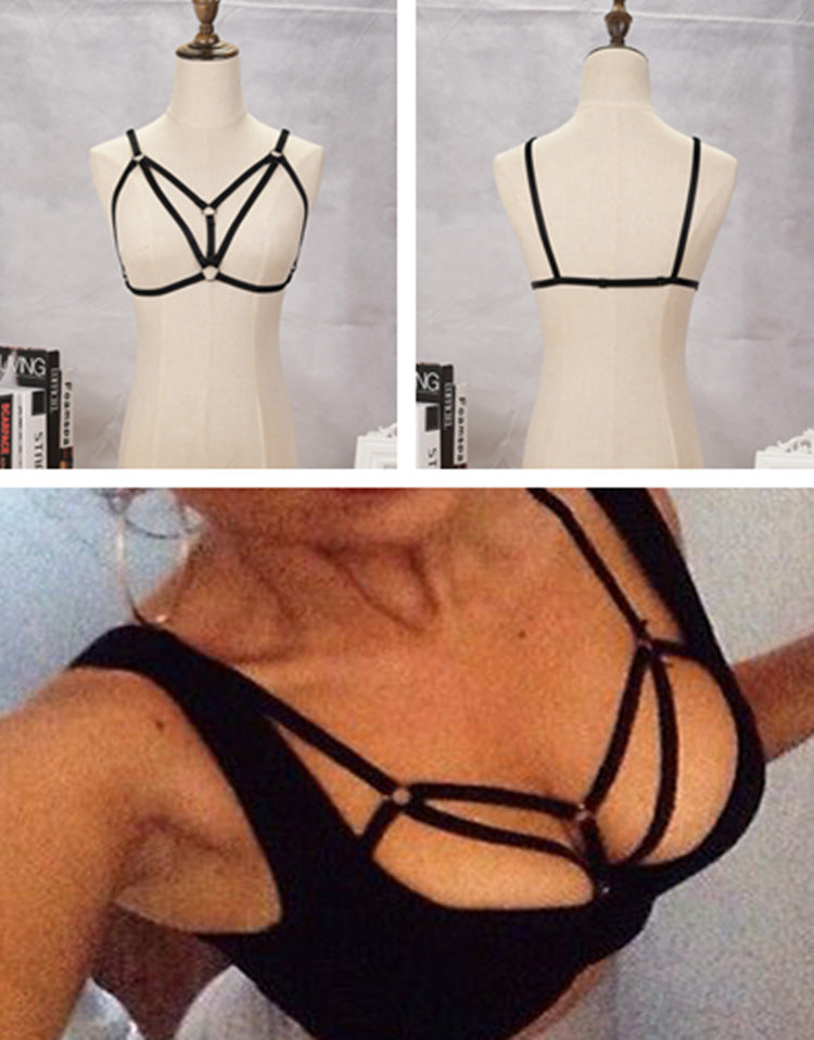 Ladies fashion harness strap bra