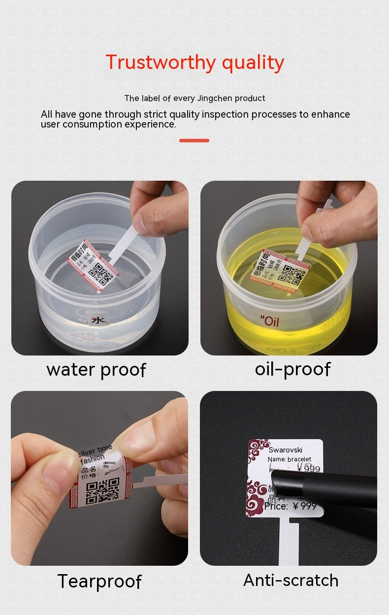 Jewellery Label Tag Thermal Sensitive Adhesive Sticker Printing Paper