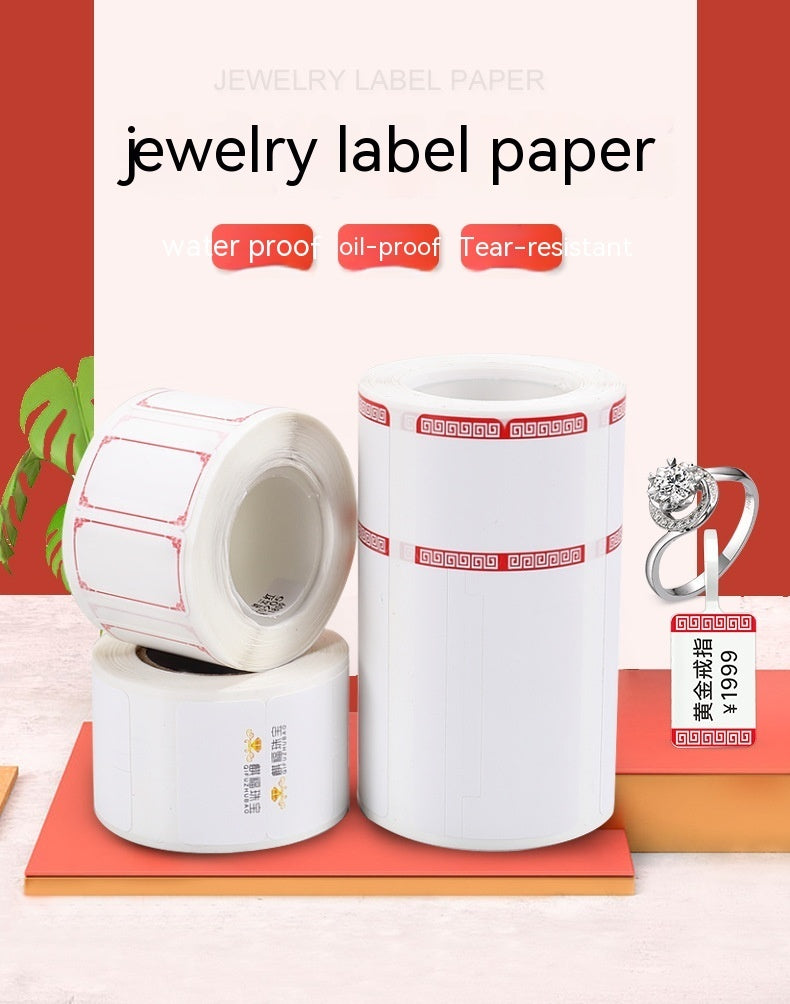 Jewellery Label Tag Thermal Sensitive Adhesive Sticker Printing Paper