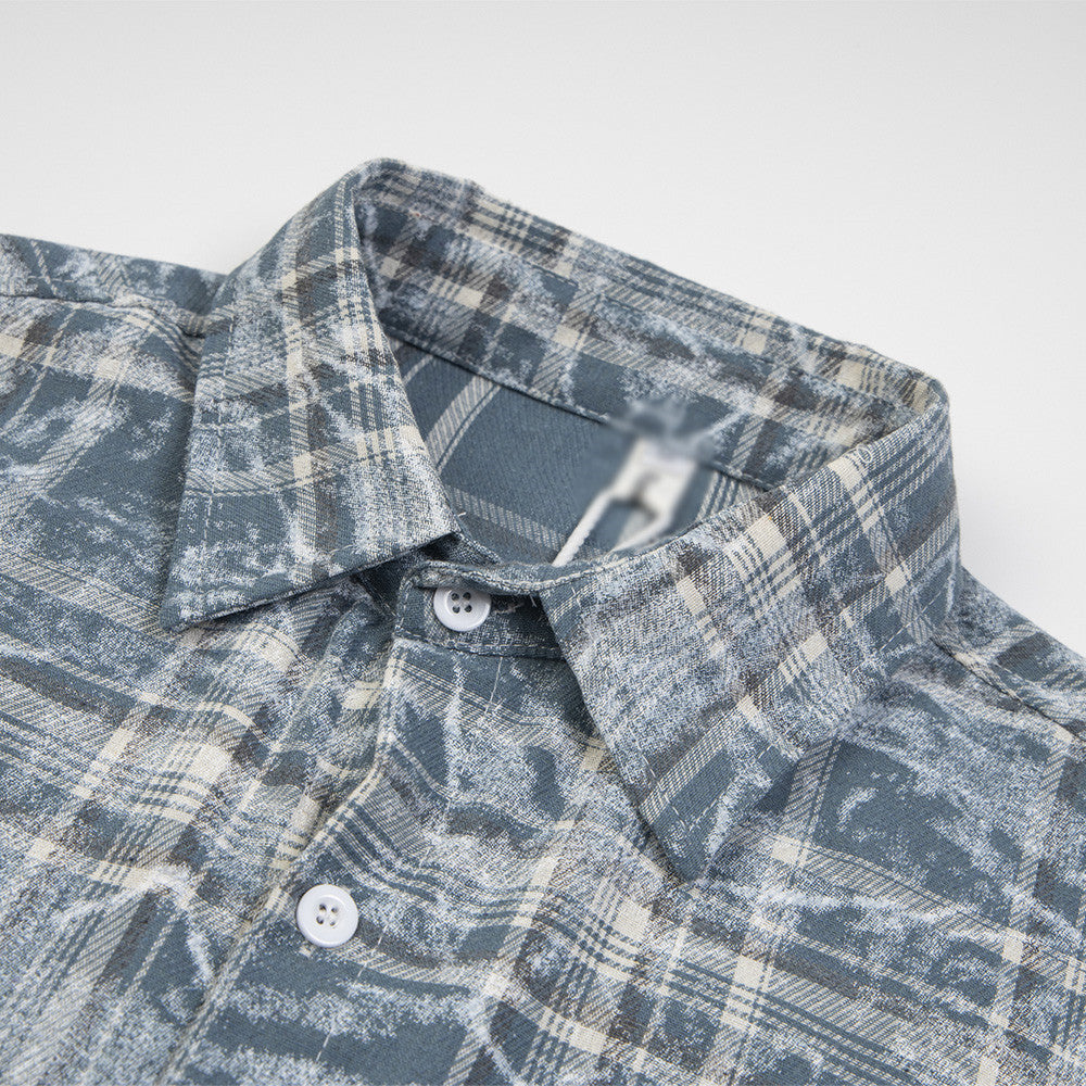 Fashion Personality Plaid Shirt Summer Men