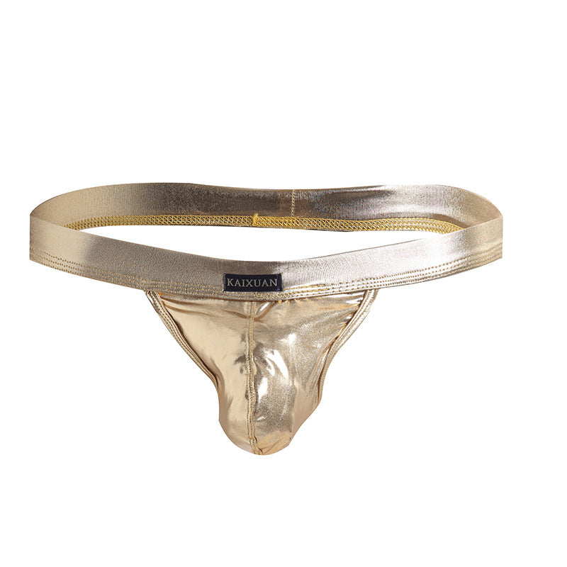 Faux leather breathable men's shorts