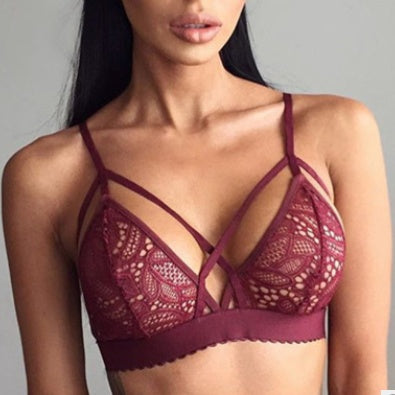 Erotic temptation hollow petal lace women's underwear women's bra